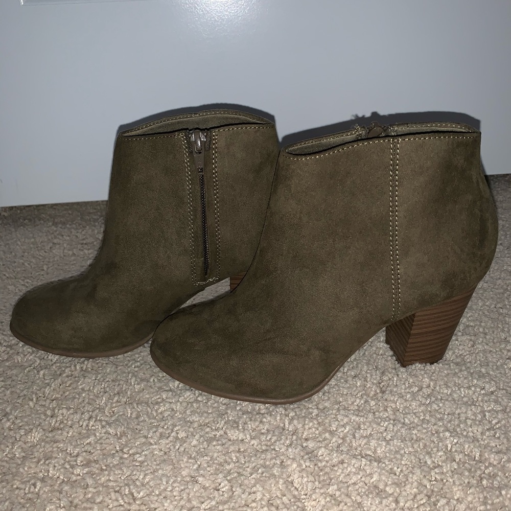 Olive Green Booties